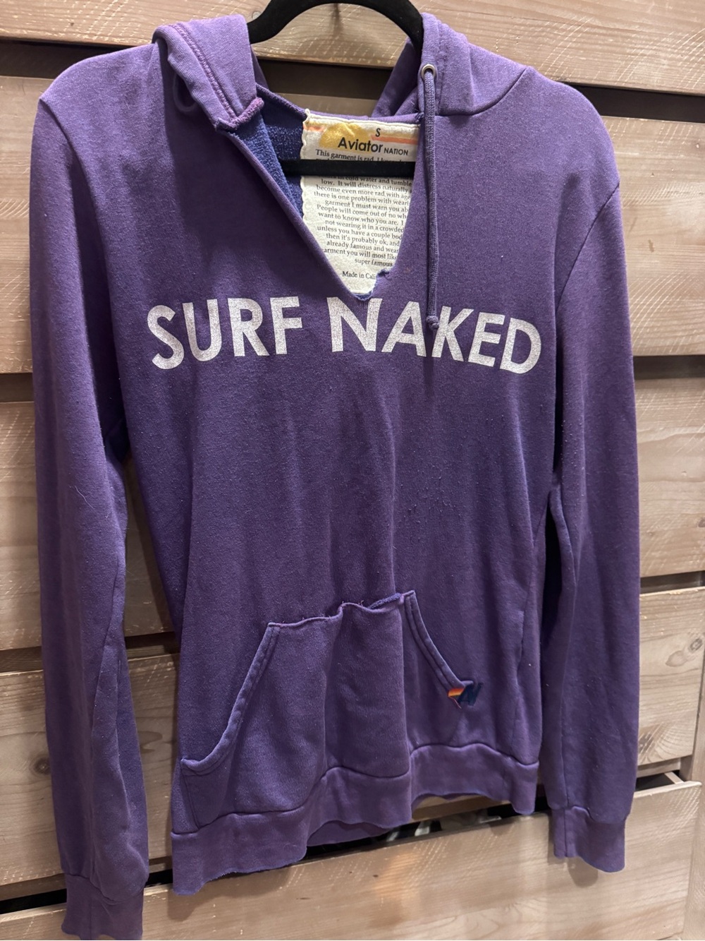 Aviator Nation Purple SURF NAKED Zip-Up Hoodie